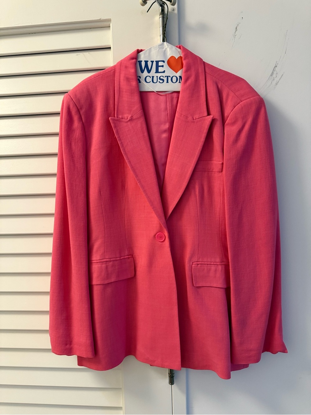 Zara Pink Single-Button Notch-Lapel Blazer